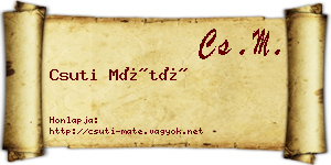 Csuti Máté névjegykártya